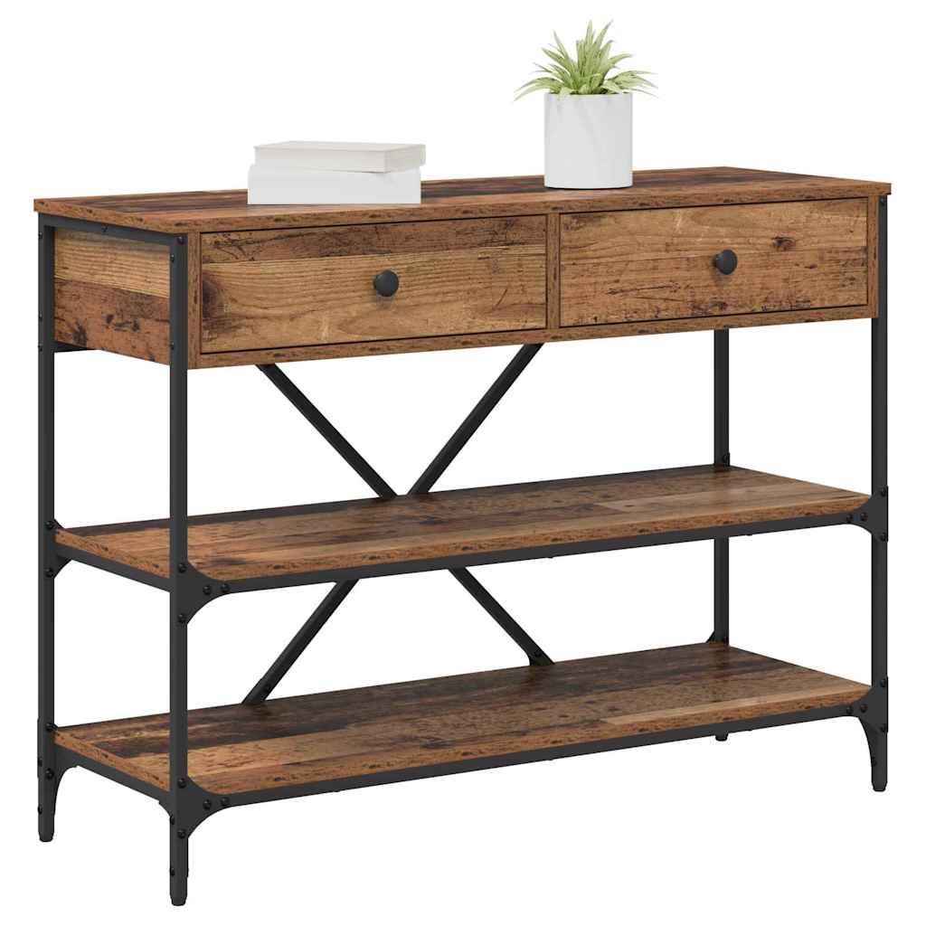Mesa Consola con cajón Marrón 100 x 34,5 x 75 cm Madera