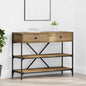 Mesa de Consola com Gaveta Castanha 100 x 34,5 x 75 cm Madeira