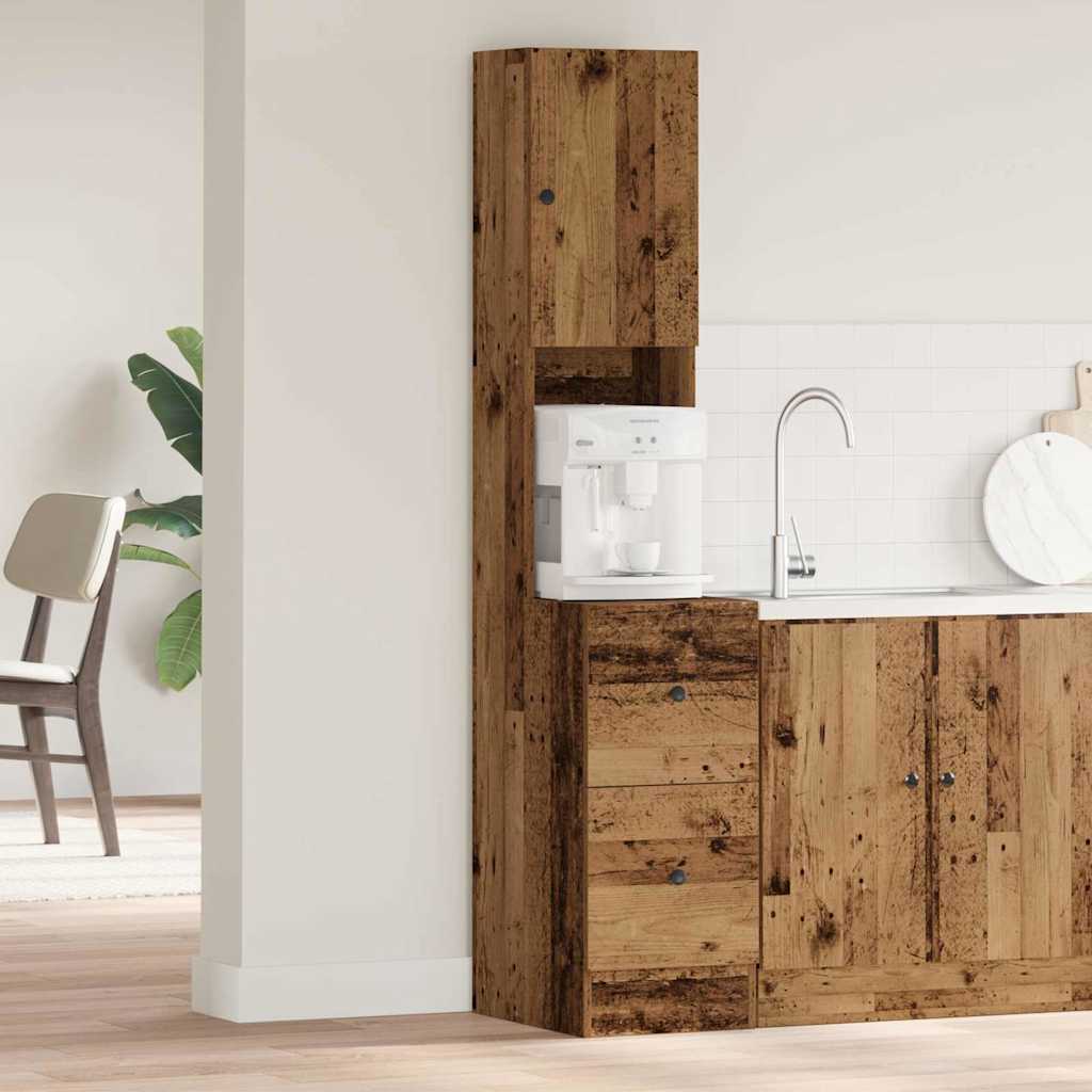 Aparador de cocina 2 pcs Madera vieja 60 x 50 x 180 cm