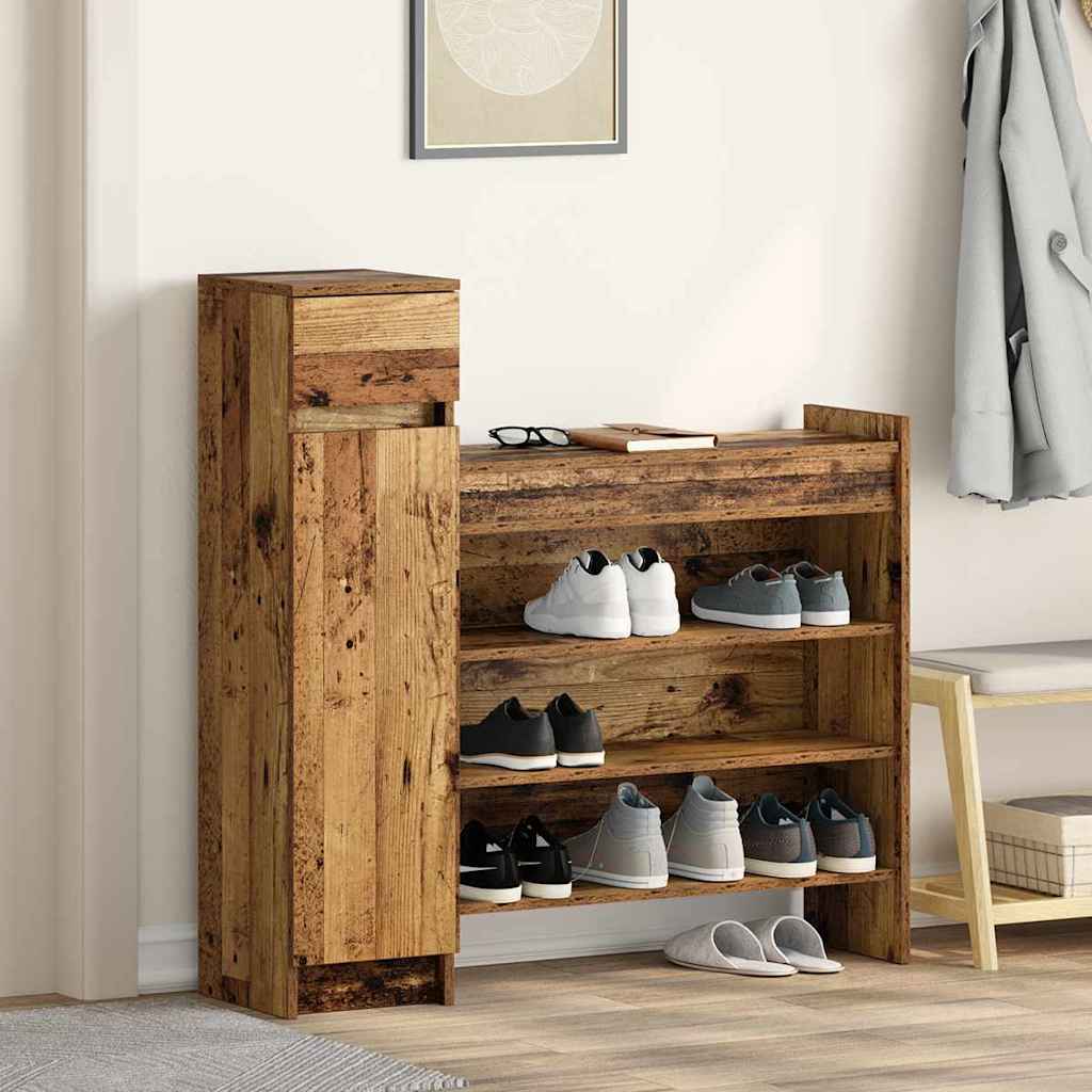 Armario Zapatero con cajón Madera vieja 100,5 x 28 x 100 cm