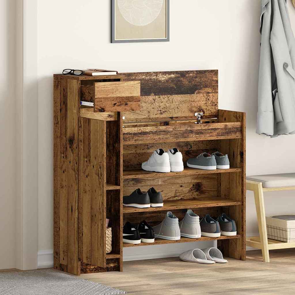 Armario Zapatero con cajón Madera vieja 100,5 x 28 x 100 cm