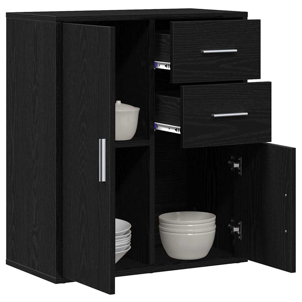 Aparador Roble Negro 60 x 31 x 70 cm Madera de ingeniería