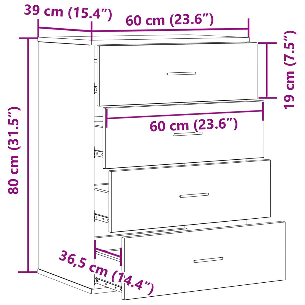 Aparador Madera vieja 60 x 39 x 80 cm Madera de ingeniería