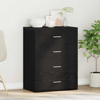 Aparador Roble Negro 60 x 39 x 80 cm Madera de ingeniería