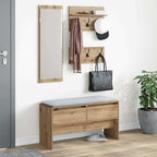 Conjunto de muebles de recibidor 4 pcs Roble Artesanal