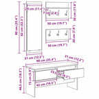 Conjunto de muebles de recibidor 4 pcs Roble Artesanal