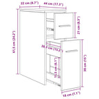 Juego de muebles de baño Roble Negro 22 x 44 x 61.5 cm