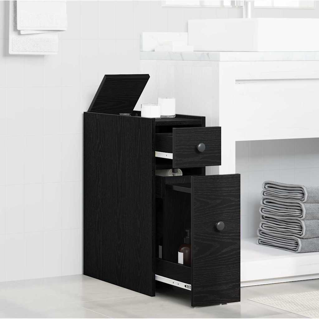Juego de muebles de baño Roble Negro 80 x 18 x 60 cm