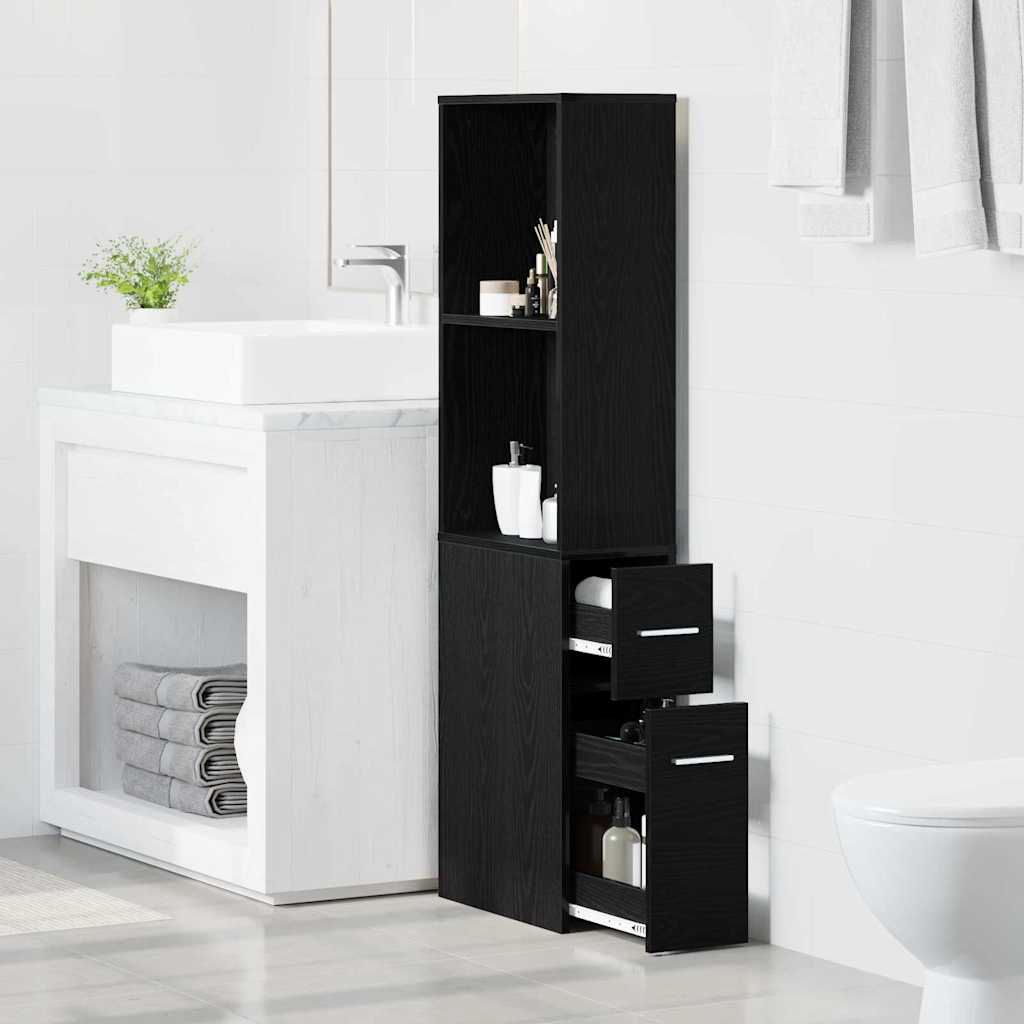 Juego de muebles de baño Roble Negro 22 x 41 x 135 cm