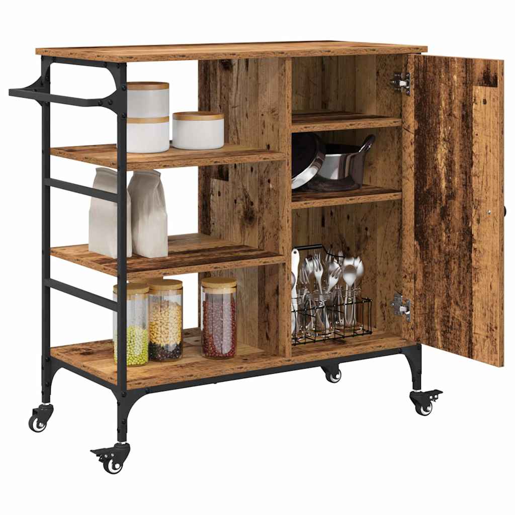 Carro de Cocina Madera vieja 87.5 x 39 x 84.5 cm