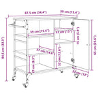 Carro de Cocina Madera vieja 87.5 x 39 x 84.5 cm