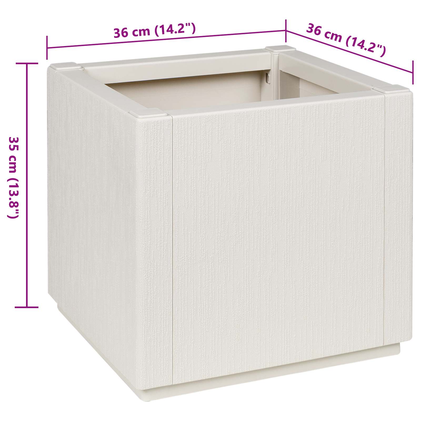 Caja de Flores de Jardín 36 x 36 x 35 cm PP