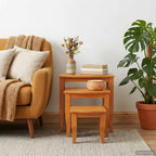 Mesas de anidación 3 pcs Natural Madera de Caoba Sólida