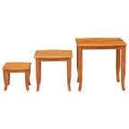 Mesas de anidación 3 pcs Natural Madera de Caoba Sólida