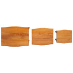 Mesas de anidación 3 pcs Natural Madera de Caoba Sólida
