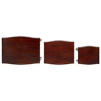 Mesas de anidación 3 pcs Marrón Madera de Caoba Sólida
