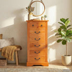 Cajonera Natural 45 x 35 x 100,5 cm Madera de Caoba Sólida