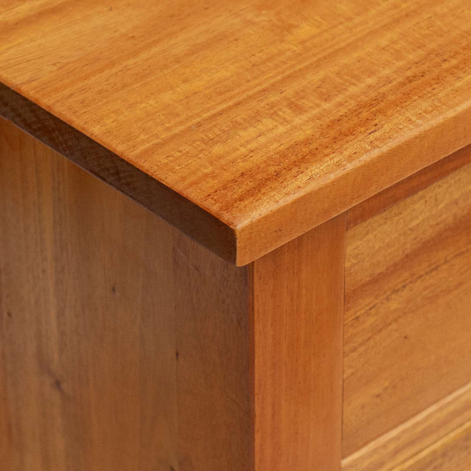 Mueble de TV Natural 100 x 40,5 x 46 cm Madera de Caoba Sólida