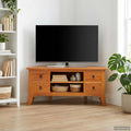 Mueble de TV Natural 100 x 40,5 x 46 cm Madera de Caoba Sólida