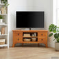 Móvel de TV Natural 100 x 40,5 x 46 cm Madeira de Mogno Maciça
