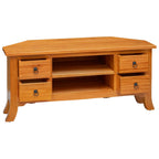 Mueble de TV Natural 100 x 40,5 x 46 cm Madera de Caoba Sólida