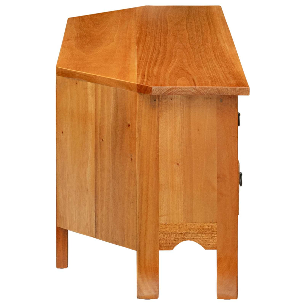 Mueble de TV Natural 100 x 40,5 x 46 cm Madera de Caoba Sólida