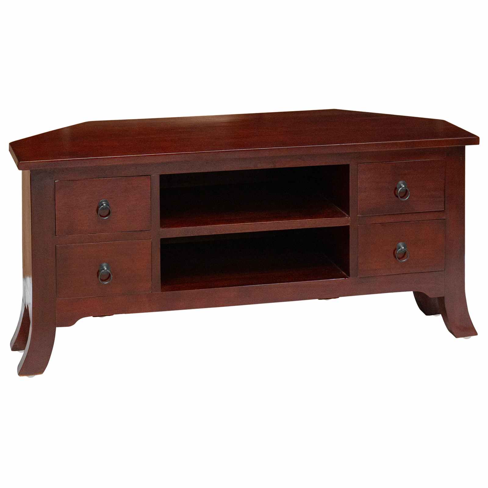 Mueble de TV Marrón 100 x 40,5 x 46 cm Madera de Caoba Sólida