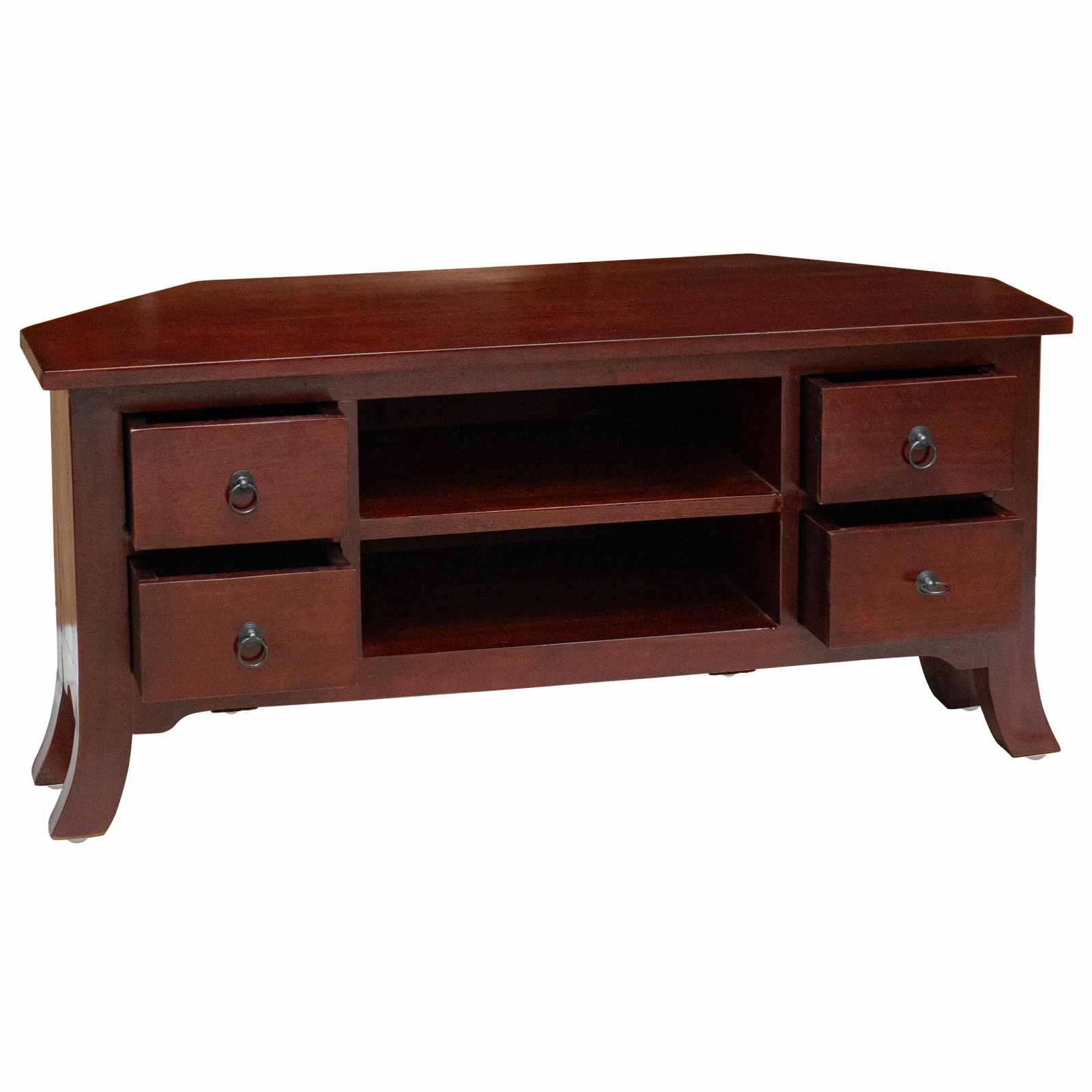 Mueble de TV Marrón 100 x 40,5 x 46 cm Madera de Caoba Sólida