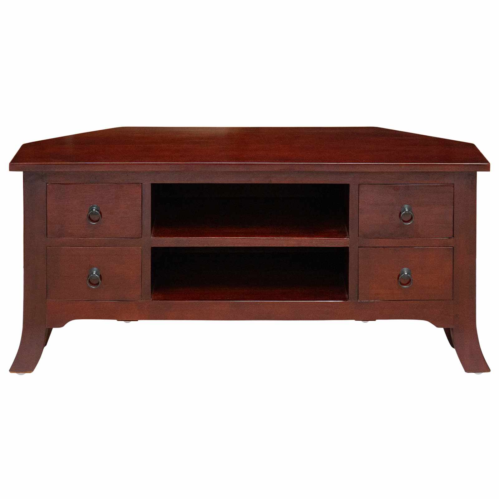 Mueble de TV Marrón 100 x 40,5 x 46 cm Madera de Caoba Sólida