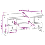 Mueble de TV Marrón 100 x 40,5 x 46 cm Madera de Caoba Sólida