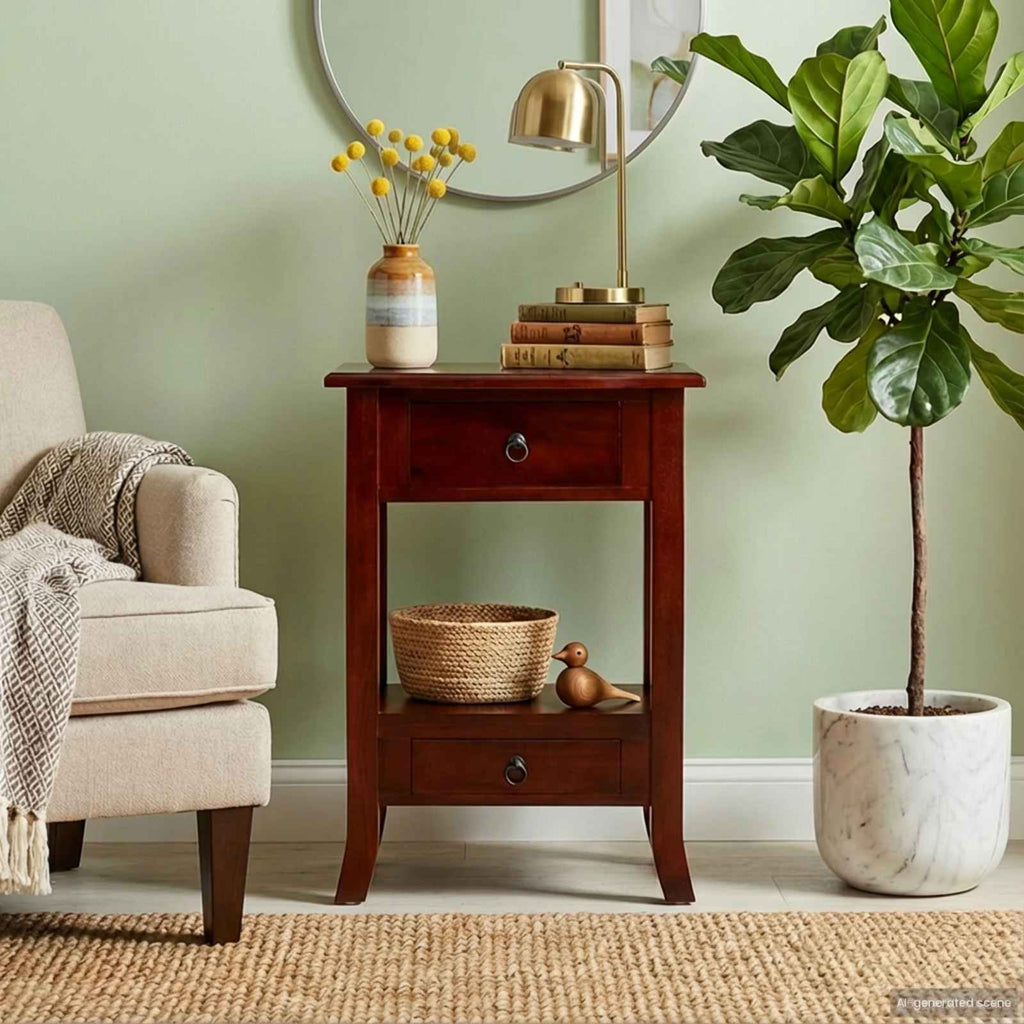Mesa Consola Marrón 50 x 29,5 x 76 cm Madera de Caoba Sólida