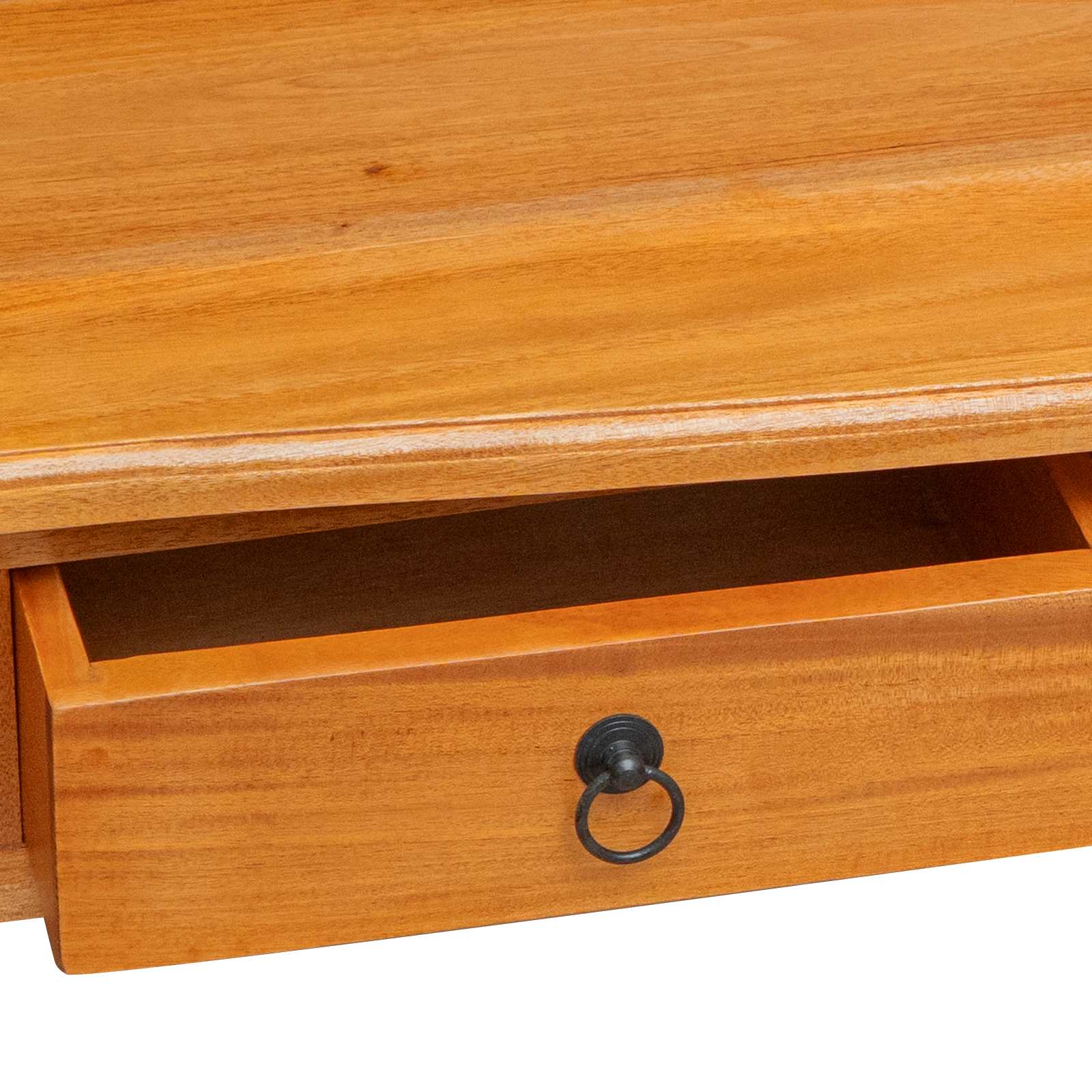 Mesa Consola Natural 115 x 32 x 76 cm Madera de Caoba Sólida
