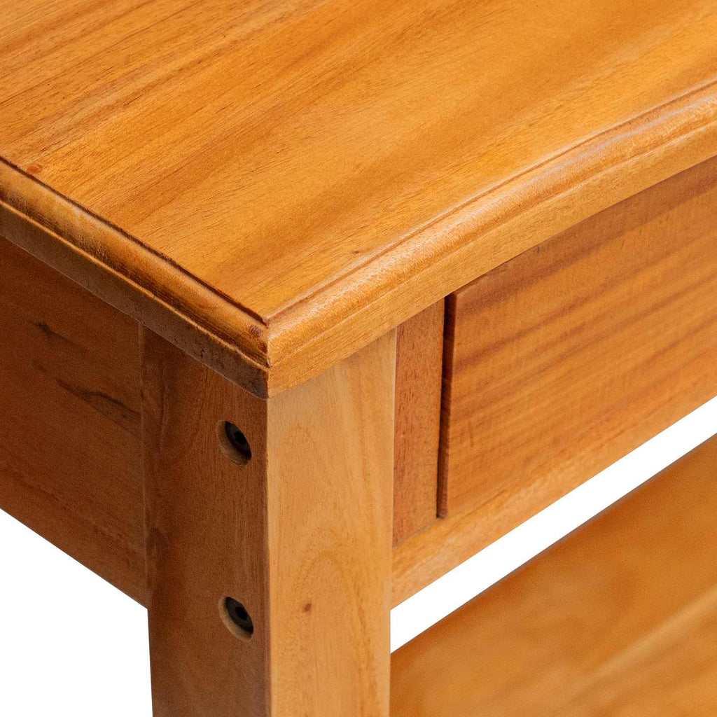 Mesa Consola Natural 115 x 32 x 76 cm Madera de Caoba Sólida