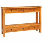 Mesa Consola Natural 115 x 32 x 76 cm Madera de Caoba Sólida