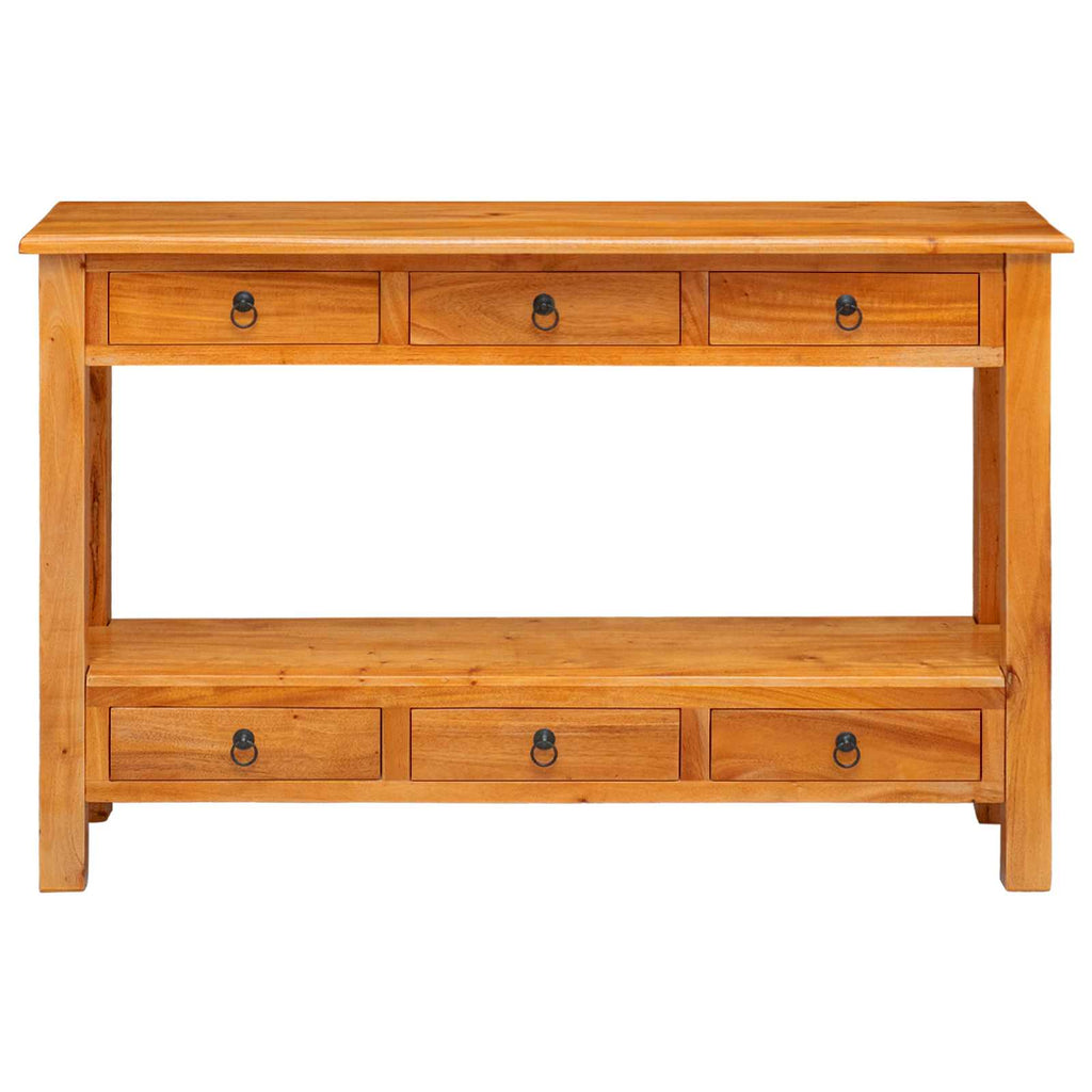 Mesa Consola Natural 115 x 32 x 76 cm Madera de Caoba Sólida