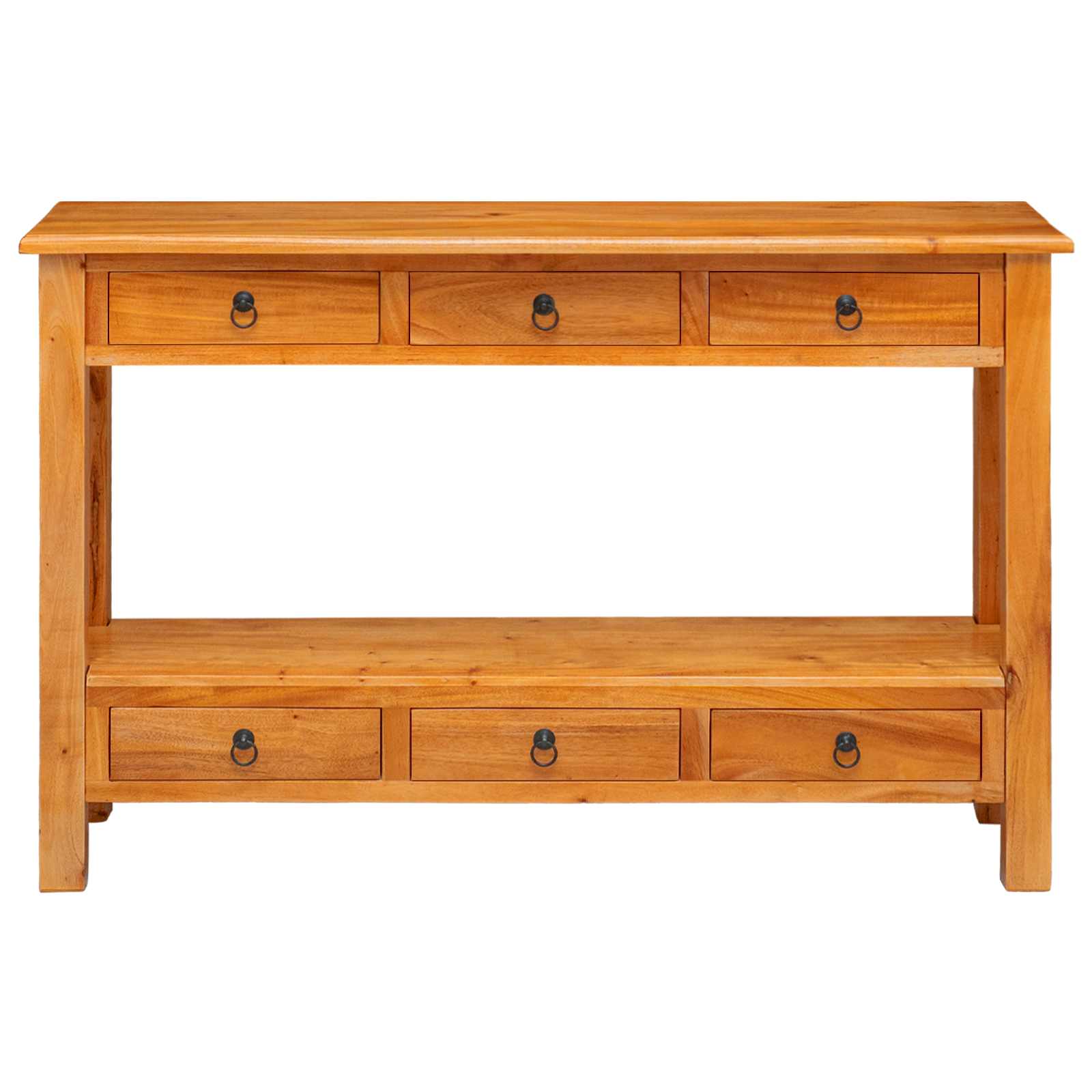 Mesa Consola Natural 115 x 32 x 76 cm Madera de Caoba Sólida