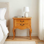 Mesa lateral Natural 60,5 x 30 x 61 cm Madera de Caoba Sólida