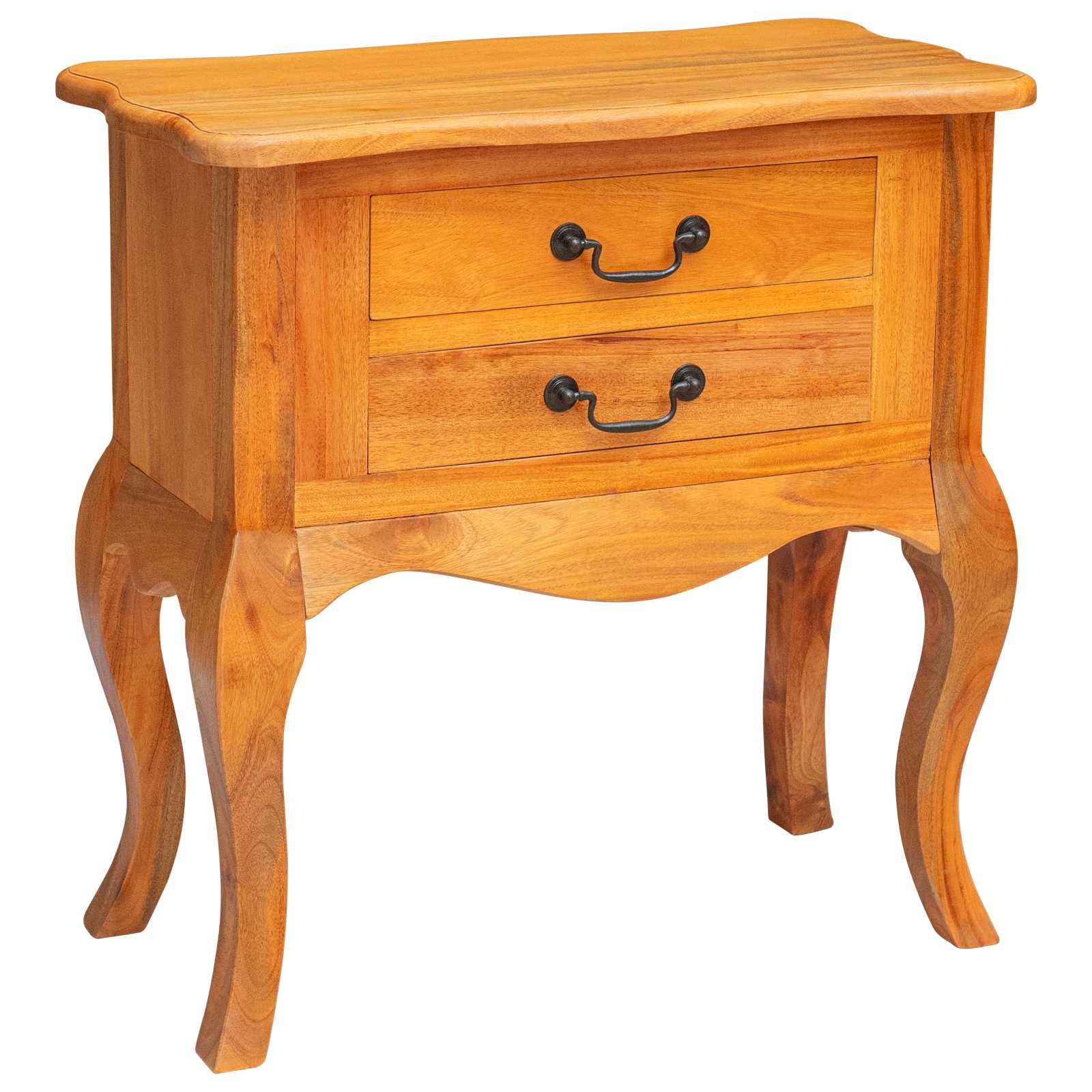Mesa lateral Natural 60,5 x 30 x 61 cm Madera de Caoba Sólida