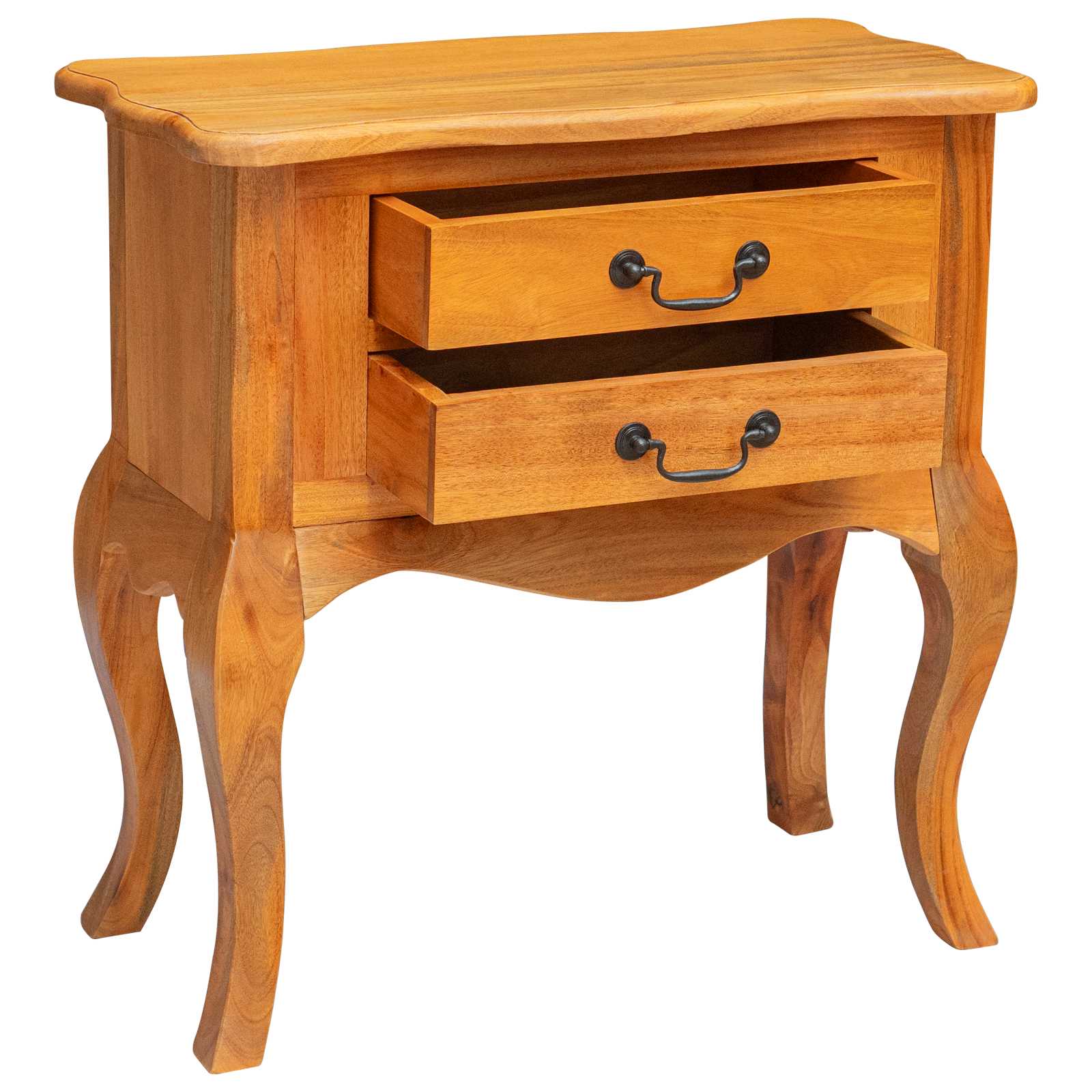Mesa lateral Natural 60,5 x 30 x 61 cm Madera de Caoba Sólida