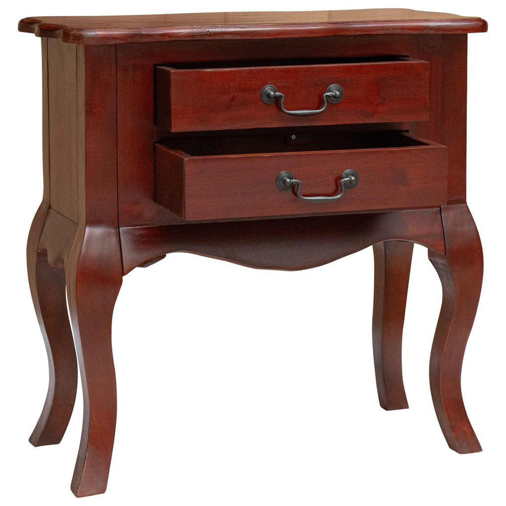 Mesa lateral Marrón 60,5 x 30 x 61 cm Madera de Caoba Sólida
