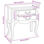 Mesa lateral Marrón 60,5 x 30 x 61 cm Madera de Caoba Sólida
