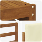 Conjunto de sofás de exterior con cojín 5 pcs Natural y Crema