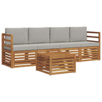 Conjunto de sofás de exterior 5 pcs Gris Natural y Claro