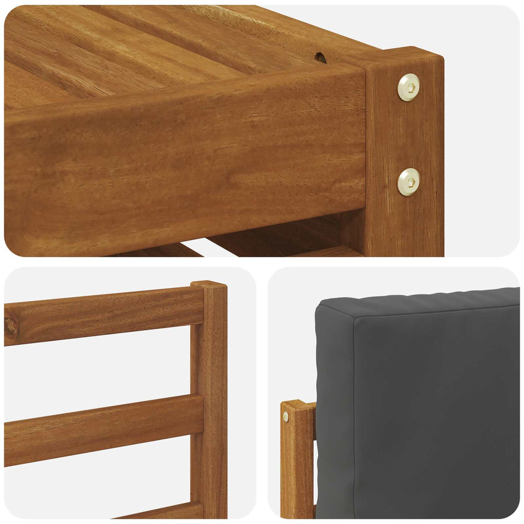 Conjunto de sofás de exterior 5 pcs Natural y Antracita