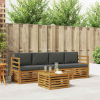 Conjunto de sofás de exterior 5 pcs Natural y Antracita