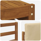 Conjunto de sofás de exterior con cojín 5 pcs Natural y Beige