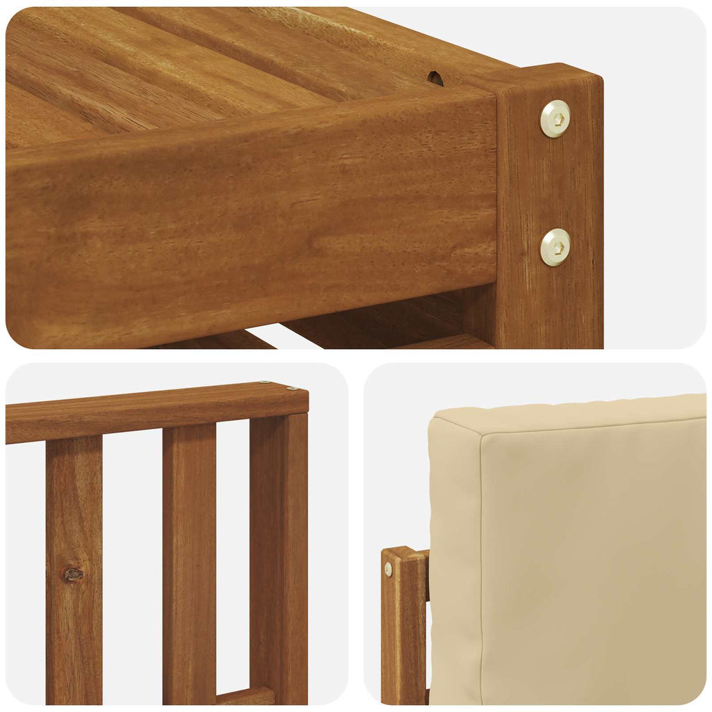 Conjunto de sofás de exterior 5 pcs Naturaleza y Beige