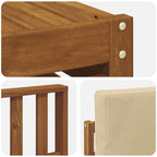 Conjunto de sofás de exterior 5 pcs Naturaleza y Beige
