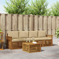 Conjunto de sofás de exterior 5 pcs Naturaleza y Beige