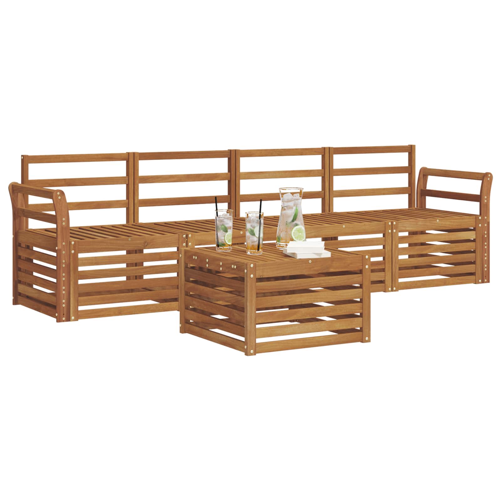 Juegos de sofás Natural Madera de Acacia Sólida